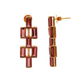 Load image into Gallery viewer, Natural Pink Tourmaline 18K gold earrings close-up detail - NFJSD-1631