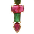 Load image into Gallery viewer, Natural Mix Tourmaline 18K gold earrings side angle - NFJSD-1632