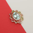 Load image into Gallery viewer, Natural Aquamarine and Tourmaline 18K gold pendant back view - NFJSD-1457