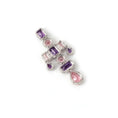 Load image into Gallery viewer, Natural Tourmaline and Amethyst 18K gold necklace top view - NFJSD-1923