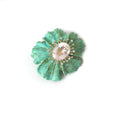 Load image into Gallery viewer, Natural Turquoise and Goshenite 14K gold pendant / brooch top view - NFJSD-1940