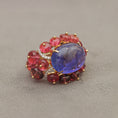 Load image into Gallery viewer, Natural Pink Tourmaline and Tanzanite 18K gold ring side angle - NFJSD-1547