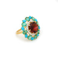 Load image into Gallery viewer, Natural Emerald and Rubylite 18K gold ring front view - NFJSD-1654