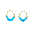 Load image into Gallery viewer, Natural Turquoise 18K gold earrings close-up detail - NFJSD-1782