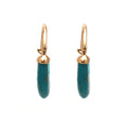 Load image into Gallery viewer, Natural Turquoise 18K gold earrings top view - NFJSD-1686