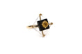 Load image into Gallery viewer, Natural Black onyx & Crystal Square Flat and Yellow Aquamarine Round Cut 14K gold ring front view - NFJSD-1041
