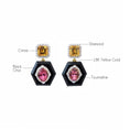 Load image into Gallery viewer, Natural Black Onyx and Citrine 18K gold earrings side angle - NFJSD-1796