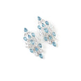 Load image into Gallery viewer, Natural White Aquamarine and Blue Aquamarine 18K gold earrings side angle - NFJSD-1939