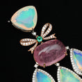 Load image into Gallery viewer, Natural Opal and Emerald 18K gold pendant on-hand view - NFJSD-1721