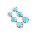 Load image into Gallery viewer, Natural Turquoise and Tourmaline 18K gold earrings front view - NFJSD-1845
