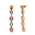 Load image into Gallery viewer, Natural Tourmaline 18K gold earrings front view - NFJSD-1736