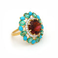 Load image into Gallery viewer, Natural Emerald and Rubylite 18K gold ring close-up detail - NFJSD-1654