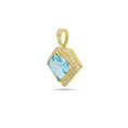 Load image into Gallery viewer, Natural Aqua 18K gold pendant close-up detail - NFJSD-1905