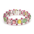 Load image into Gallery viewer, Natural Mix Tourmaline 18K gold bracelet close-up detail - NFJSD-1604