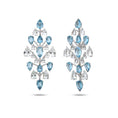 Load image into Gallery viewer, Natural White Aquamarine and Blue Aquamarine 18K gold earrings close-up detail - NFJSD-1939