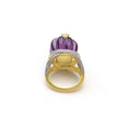 Load image into Gallery viewer, Natural Amethyst and Emerald 14K gold ring back view - NFJSD-1832