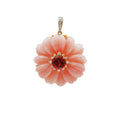 Load image into Gallery viewer, Natural Pink Opal and Tourmaline 14K gold pendant close-up detail - NFJSD-1642