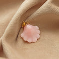 Load image into Gallery viewer, Natural Pink Opal Carving Leaf 14K gold charm top view - NFJSD-1333