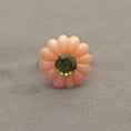 Load image into Gallery viewer, Natural Pink Opal Carving and Green Tourmaline 14K gold ring back view - NFJSD-1563