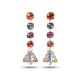 Load image into Gallery viewer, Natural Spinel and Tanzanite 14K gold earrings back view - NFJSD-1901