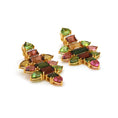 Load image into Gallery viewer, Natural Tourmaline 18K gold earrings close-up detail - NFJSD-1579