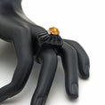 Load image into Gallery viewer, Natural Citrine Hexagon Cut and Black Onyx Carving Shank 14K gold ring back view - NFJSD-1044