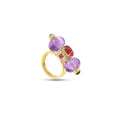 Load image into Gallery viewer, Natural Amethyst and Emerald 14K gold ring back view - NFJSD-2000