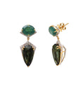 Load image into Gallery viewer, Natural Tourmaline Mix 18K gold earrings back view - NFJSD-1668