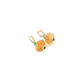 Load image into Gallery viewer, Natural Citrine and Emerald 14K gold earrings side angle - NFJSD-1993
