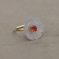 Load image into Gallery viewer, Natural Crystal Quartz Carving and Pink Tourmaline 14K gold ring back view - NFJSD-1564