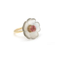 Load image into Gallery viewer, Natural Crystal Carving and Pink Tourmaline 14K gold ring top view - NFJSD-1556