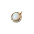 Load image into Gallery viewer, Natural Ethiopian Opal and Emerald 14K gold pendant back view - NFJSD-1924