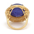Load image into Gallery viewer, Natural Tanzanite 18K gold ring side angle - NFJSD-1531
