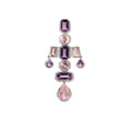 Load image into Gallery viewer, Natural Tourmaline and Amethyst 18K gold necklace back view - NFJSD-1923