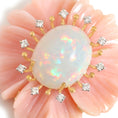 Load image into Gallery viewer, Natural Pink Opal and Ethiopian Opal 18K gold pendant side angle - NFJSD-1844
