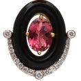 Load image into Gallery viewer, Natural Black Onyx and Citrine 18K gold earrings top view - NFJSD-1657