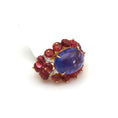 Load image into Gallery viewer, Natural Pink Tourmaline and Tanzanite 18K gold ring front view - NFJSD-1547
