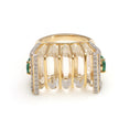 Load image into Gallery viewer, Natural Crystal Carving and Emerald Oval Cut 14K gold ring back view - NFJSD-1144