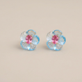 Load image into Gallery viewer, Natural Blue Topaz & Pink Tourmaline 14K Solid Gold Earrings | Handcrafted Fine Jewelry

