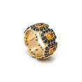 Load image into Gallery viewer, Natural Citrine and Blue Sapphire 18K gold ring on-hand view - NFJSD-1671
