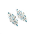 Load image into Gallery viewer, Natural White Aquamarine and Blue Aquamarine 18K gold earrings front view - NFJSD-1939
