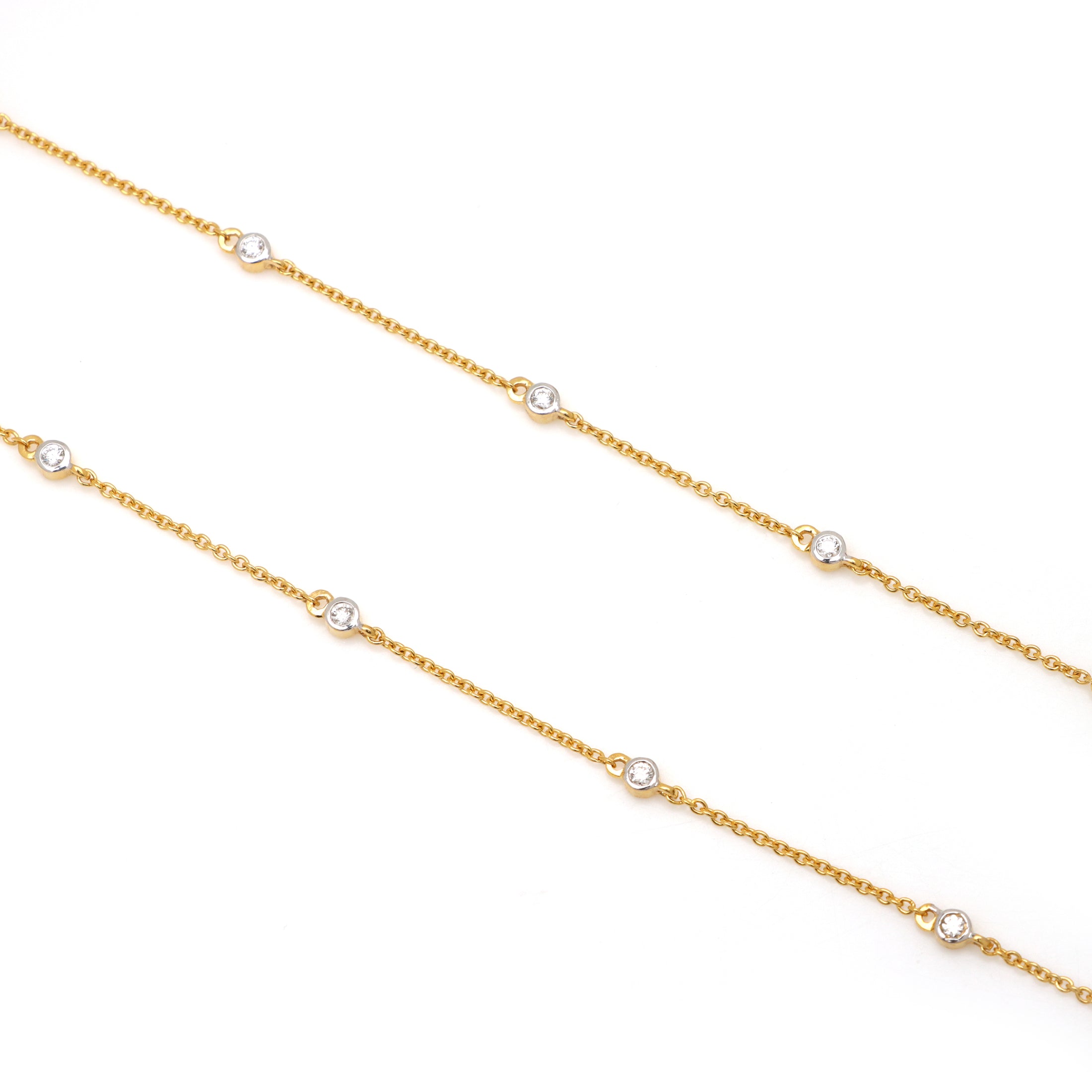 Natural Tourmaline Mix 18K gold necklace on-hand view - NFJSD-1653