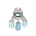 Load image into Gallery viewer, Natural Aqua 18K gold pendant top view - NFJSD-1660
