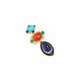Load image into Gallery viewer, Natural Imperial topaz and Turquoise 18K gold pendant back view - NFJSD-1818
