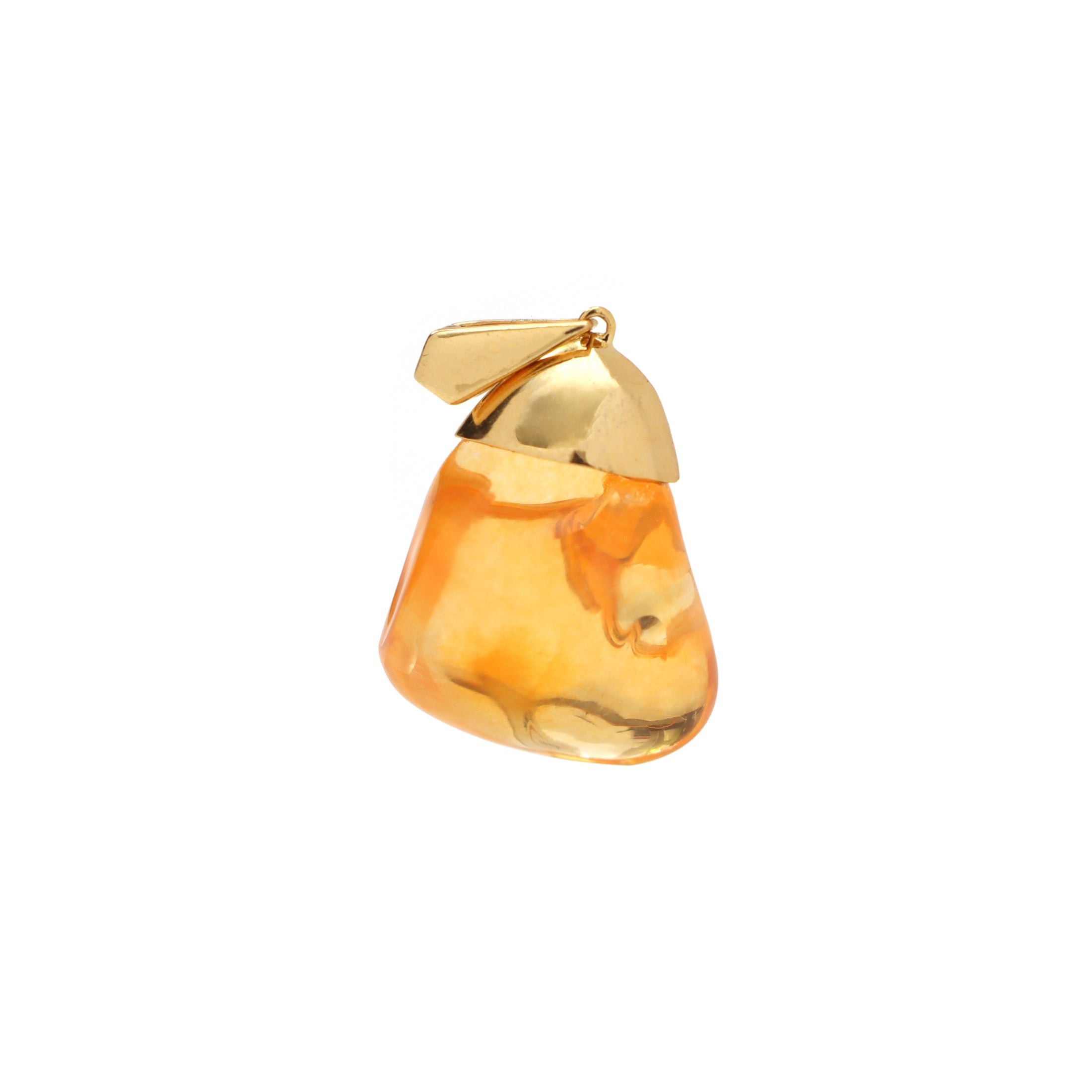 Natural Fire Opal 18K gold pendant front view - NFJSD-1478
