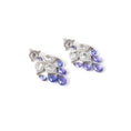 Load image into Gallery viewer, Natural White Aquamarine and Tanzanite 18K gold earrings top view - NFJSD-1970
