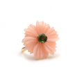 Load image into Gallery viewer, Natural Pink Opal and Green Tourmaline 14K gold ring front view - NFJSD-1569
