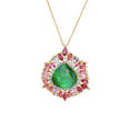 Load image into Gallery viewer, Natural Tourmaline and Tourmaline 18K gold necklace top view - NFJSD-1785
