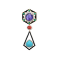 Load image into Gallery viewer, Natural Black Onyx and Coral 18K gold pendant on-hand view - NFJSD-1821
