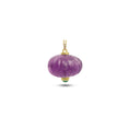 Load image into Gallery viewer, Natural Amethyst and Emerald 14K gold pendant front view - NFJSD-1982
